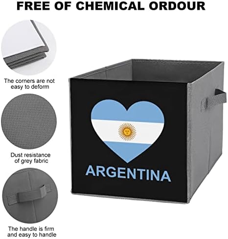 Love Argentina Skladišna kancije za skladištenje Osnove sklopive kockice za pohranu tkanine Organizator kutije sa ručkama