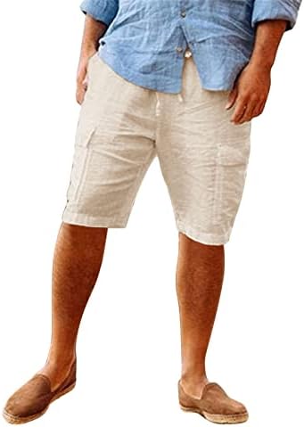 Muške posteljine teretne kratke hlače od 7 inča ljetne casual elastične šorce za kratke hlače za plažu Relax Fit Sport Shorts