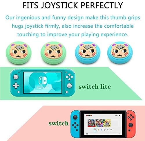 Joycon silikonski poklopac za Nintendo prekidač + 4 maršal dizajnerski hvataljci za hvatanje, protiv ogrebotine Slatka protiv klizanja
