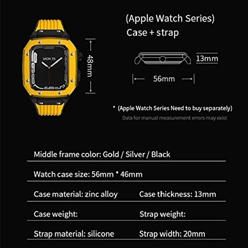 Ekins Legurna kartica za Apple Watch serija 8 7 6 5 4 SE 45mm 42mm 44mm Luksuzna metalna gumena od nehrđajućeg čelika Modifikacija