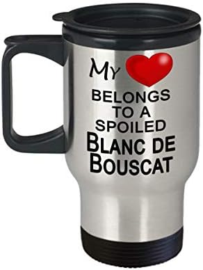 Blanc de bouscat horbit putnička krigla, poklon za ljubitelje zečeva - moje srce pripada razmaženom zec
