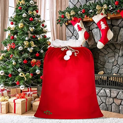 Extra Velike božićne poklon torbe Santa Claus Sack Bags Torbe Velvet Torbe 36 x 27 inča Teške bomboneri Goodie vrećicu za omotavanje