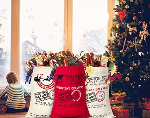 Hblife personalizirana Santa vreća velika veličina 27 x 39 inča poklon torba za Božićnu pamučnu Santa torbu sa vezicama Božićna poklon