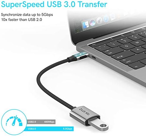 TEK STYZ USB-C USB 3.0 adapter Kompatibilan je sa vašim Samsung Galaxy Tab 3 8-inčni OTG tipa C / PD muški USB 3.0 ženski pretvarač.