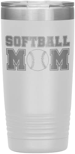 Softball mama Tumbler - softball mama poklon 20oz izolirani ugravirani nehrđajući čelik softball mama čaša
