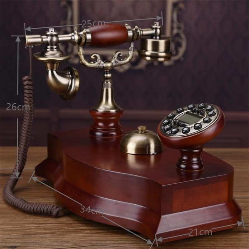 MMLLZEL Antikni fiksni telefon Mehanički Bell Pastoral Retro Početna Office Solid Wood Lanline Telefon Plava pozadinsko osvetljenje