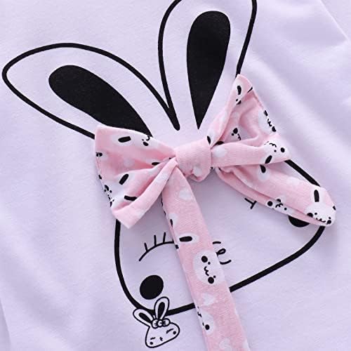 Izyjoy TODDLER Baby Girls Uskršnje odijelo Dugih rukava Crew Crt Majica Tors Rabbit Odštampane duge hlače zeko setovi odjeće