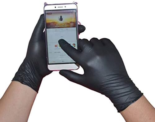 Lurrose 100pcs za jednokratnu upotrebu crne lateks rukavice Medicinski prah Besplatne rukavice tetovaže pirsing rukavice za ispitivanje