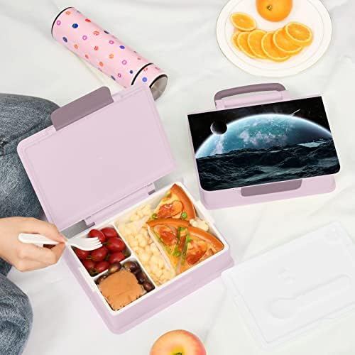 Alaza svemirska planeta Galaxy Bento ručak BPA-Besplatni spremnici za propuštanje bez vrha W / FORK & ROON, 1 komad