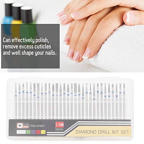 Nail Art Drill Kit, 30kom / Set Dijamantska Brusna glava Nail Art bušilica komplet za glavu za nokte pribor za bušilicu za nokte,