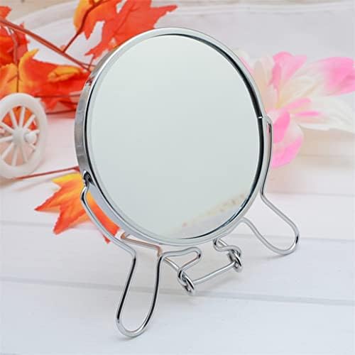Miaohy okruglo ogledalo za šminkanje sa rotirajućim bočnim ogledalom za 360 stepeni okvir od nerđajućeg čelika (Boja : Bijela, Veličina