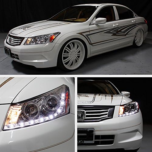 [Za 2008-2012 Honda Accord Sedan] LED Halo prsten Hromirani projektor prednja svjetla sklop farova, vozač & suvozačeva strana