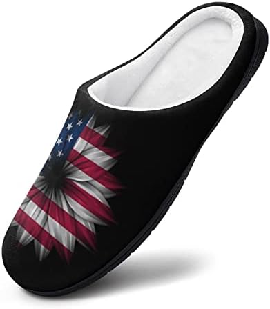 Ženske kućne papuče sa suncokretom sa zastavom SAD toplo pamučne Protuklizne papuče kućne cipele Unutrašnje na otvorenom