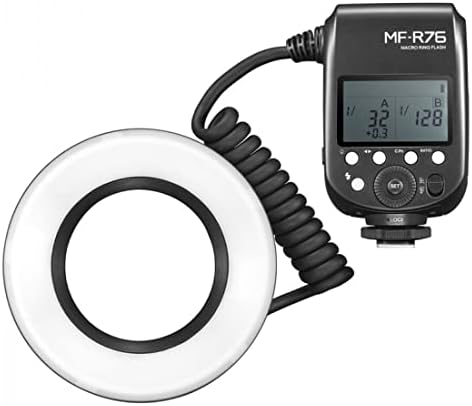 Godox MF-R76 makro LED prstenasto svjetlo, 76ws Speedlite Dual-Flash cijevi sa 2600mah Li-ion baterijom i 8kom adapterskih prstenova