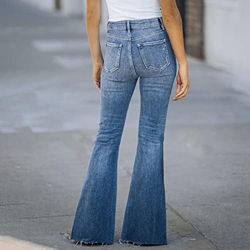 Miashui plus veličina ženske hlače Žene opterećene pantalone za pranje visokog struka Slim fit proreze pala hlače Jean Rompers za