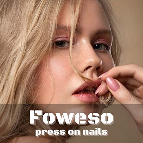 Foweso nails Independence Day Press on Nails Short Square Patriotic Stars and Stripes lažni nokti 4. jula lažni nokti lažni nokti