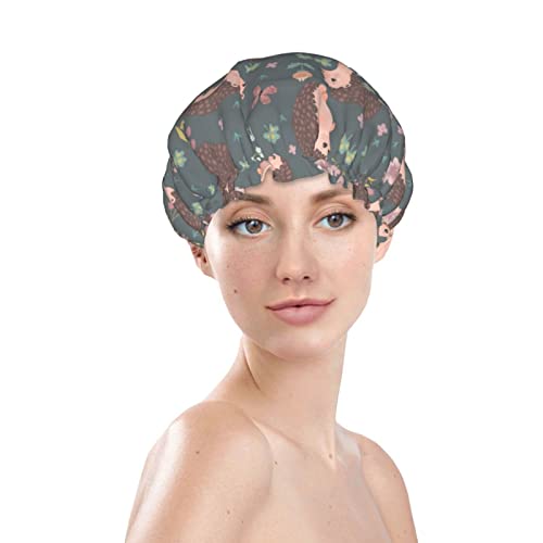 Slatki uzorak i cvijeće uzorak za višekratnu tuširanje kape za kupanje debele vodootporne elastične kapice za kosu za žene Dječje