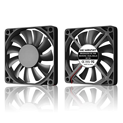 2pcs Hkwantat Ležajevi ležajeva bez četkica bez četkica 70mm ventilator 5V 7015 70x70x15mm 2-pin