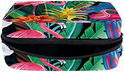 Tbouobt kozmetičke vrećice za žene, šminke toaletna toaletna torba Organizator, flamingo pamučni palminski list ptica rajskog tropskog