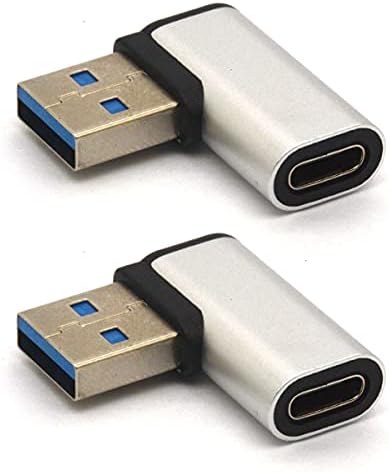 PIIHUSW Right upleten USB C do USB adaptera, 90 stupnjeva USB A do C adapter USB 3.0 muški do USB C Ženski konektor Kompatibilne tablete