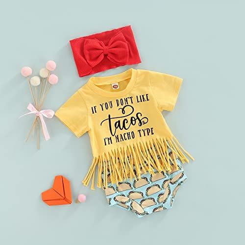 Infant Girls Outfits Summer Letter Print kratka rukava majica i kravlja glava Print šorts set trake za glavu