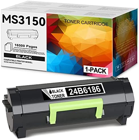 Lve M3150 24b6186 Crna Toner zamjena za Lexmark M3150 XM3150 XM3150n Printer, 1 Paket .