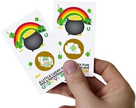 Lucky Leprechaun Off Cards Cards St. Patrick Party Games - Otkrijte osvajanja lutrijskih ogrebotina - Shamrock tombole karte za crtanje