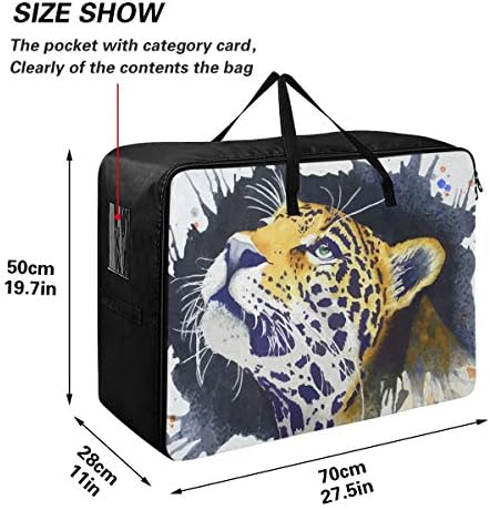 N / A ugaone torba za pohranu velikih kapaciteta - akvarel Leopard prekrivač odjeće Organizator ukrasa kontejnera patentni zatvarač