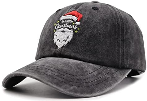 KKMKSHHG smiješni Božićni šešir za žene i muškarce, Sretna Božićna bejzbol kapa, vezeni podesivi oprani Tata šešir za zabavu