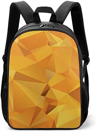 Sažetak zlatni narandžasti poligon uniseks ruksak lagan dnevnik modne rame sa džepovima za boce sa vodom