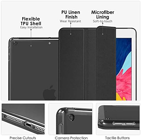 Moko Case Fit New iPad 7. generacija 10.2 2019 / iPad 10.2 Slučaj sa jabukom od olovke za olovku - tanka lagana pametna stalak za