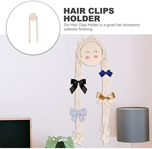 Gadpiparty Viseća kose Organizator za kosu MacRame Bow Holder Wall Hair Clips Trake za pohranu za pohranu sa djevojkom Dizajn dizajna
