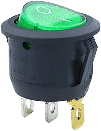Nunomo KCD1 okrugli crveni, žuti i plavi zeleni 3pin SPDT uključen / isključen Rocker Power prekidač AC 125V / 10A 250V / 6A sa svjetlom