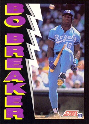 1991 Ocjena 773 Bo Jackson Bo Breaker Baseball Card - pauze šišmiš preko koljena