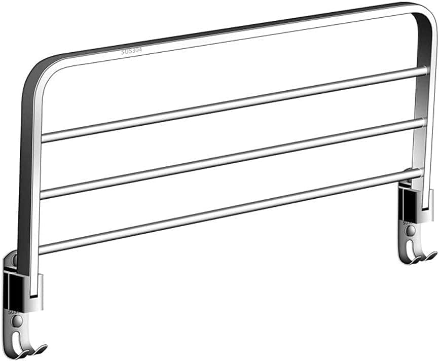 Držač ručnika Kupatilo Jedinstveni sloj 304 Zidni nosač od nehrđajućeg čelika 90 sklopiva ručnička šina sa kukama za skladištenje sa 3 ručnika 40cm