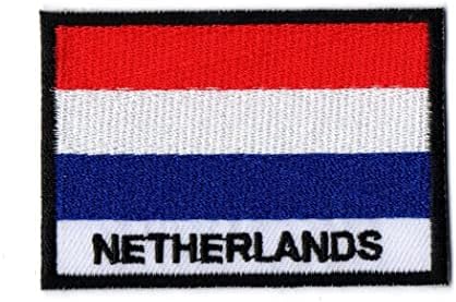 Prvo išta zastava Nizozemske zastava glačalo na malom vezenom za šešir jaknu ruksake ruksake traperice veličine oko 2x3 inča A311