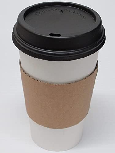 Dekon za kavu od kafe sa poklopcima i rukavima - 100 setova bijeli papir šalice kafe sa poklopcima 16 ozljedivo za jednokratnu upotrebu,