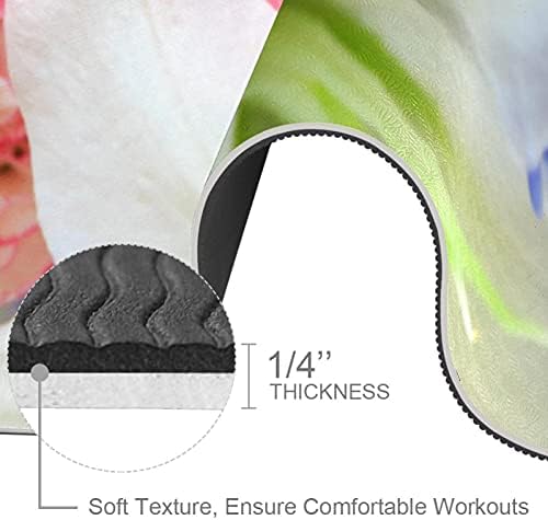 SDLKFRELI 6mm Extra Thick Yoga Mat, cvijet uzorak Print Eco-Friendly TPE vježbe Mats Pilates Mat sa za jogu, trening, Core Fitness