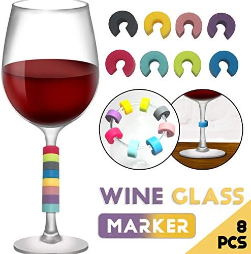 Gyouwnll Circle silikonska identifikacija čaša za vino Mini za zabavu 8kom marker prsten stakleni Alati & amp ;bit za poboljšanje