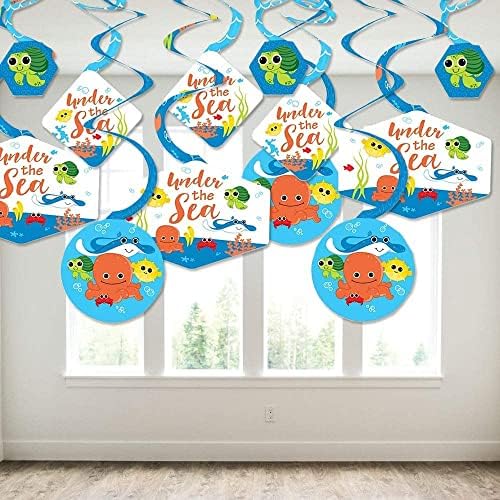 Big Dot of Happiness Under The Sea Critters-baby Shower or Birthday Party Decoration Supplies Kit - Swirls, Essentials, and Table
