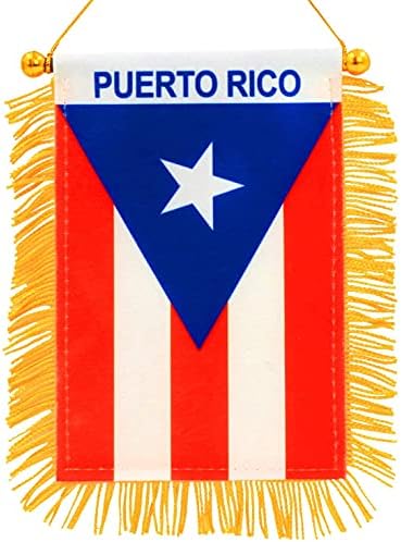 Portoriko Zastava zemlje Mini Baner sa resama za kačenje na prozor automobila
