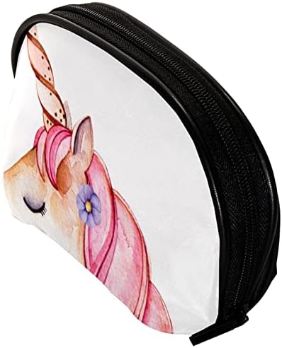 Tbouobt kozmetičke vrećice za žene, torba za šminku Travel Toaletna torba Organizator, akvarel jednorog crtani ružičasti