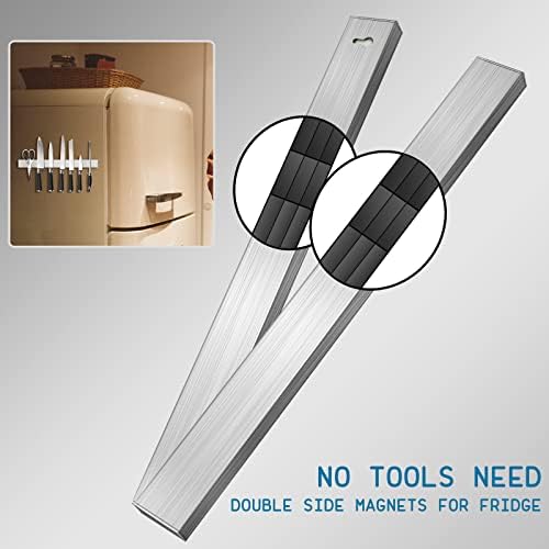 Držač magnetnog noža za frižider 16 inča - Enkrio nadograđeni dvostrani držač magnetnog noža za zid bez bušilice– držač magnetne trake