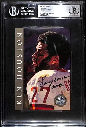 # 43 Ken Houston - 1998 Ron Mix Hof Platinum Autos Fudbalske karte GRADS BGS Auto - autogramirani fudbali