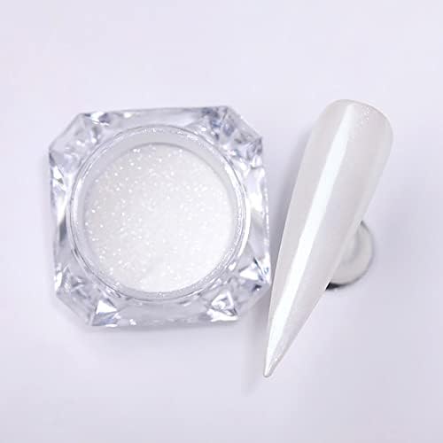 N / A Pearl Glitter puder za nokte ogledalo Rub Hromirani Pigment bijeli ljubičasti Neonski puder manikir Gel za lakiranje prašine