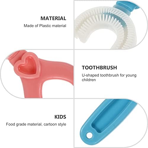 Doitool 4kom Kids U-Shape četkice za zube meka silikonska četka glava 360° priručnik za čišćenje oralnih zuba četka za trening za