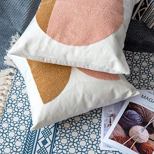 Vanncio Modern Boho bacanje jastuka, jednostavan teksturni neutralan naglasak, ukrasni tkani jastuk sham za krevet kauč kauč, 18x18