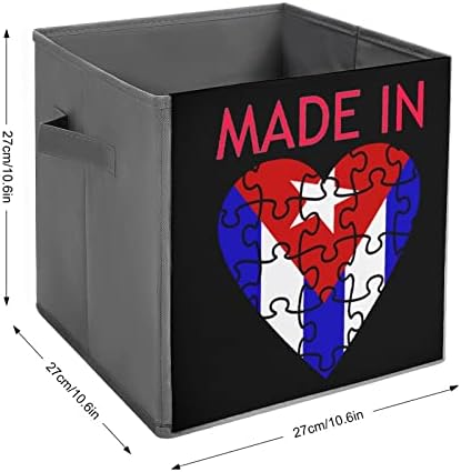 Napravljeno u Kubi skraćenim kantima za skladištenje Osnove sklopive kockice za pohranu tkanina Organizator kutije sa ručkama