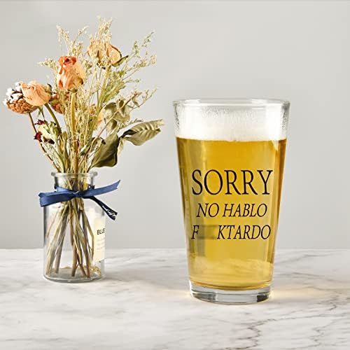 Funny pivo Glass-mi No Hablo Fuxktardo pivo Pinta Glass 15oz, jedinstveni Pinta staklo za prijatelje, kolege, Radnik, brat, žene,