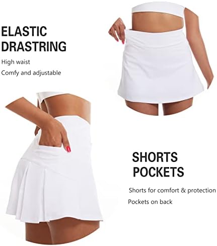 Sisyoup teniski suknji za žene, nagli golf skrot visokog struka kratkih hlačama i džepovima, atletska suknja vježba